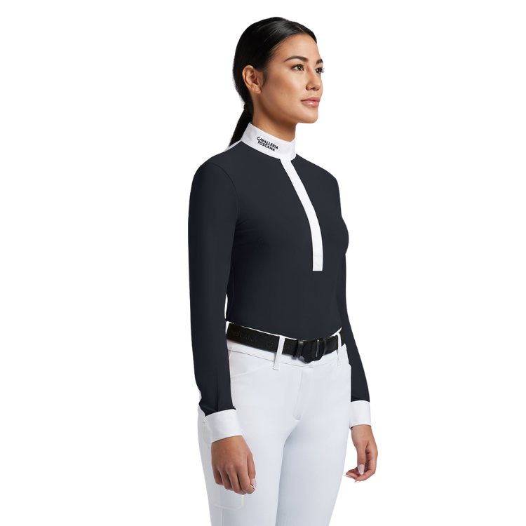 Chemise De Concours Cavalleria Toscana L/S Sheer Bib MARINE