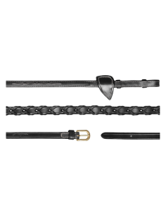 Rênes Dy'on Tressées Cuir D Collection NOIR