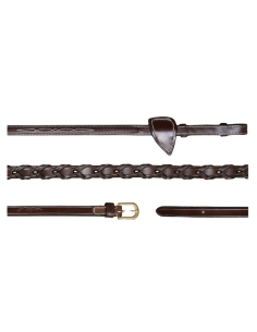 Rênes Dy'on Tressées Cuir D Collection NOIR 2