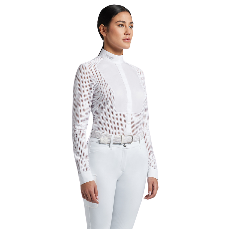 Chemise De Concours Cavalleria Toscana Perforated Jacquard L/S Bib