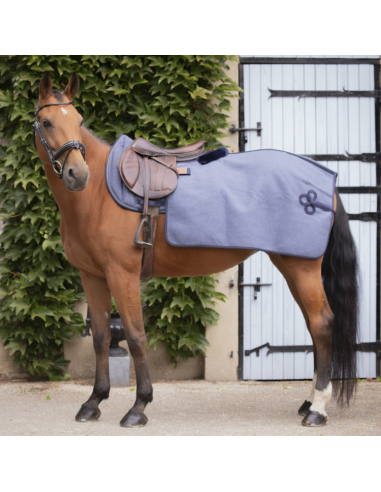 Couvre-Reins Paddock Wooltouch Quarter Bleu chiné