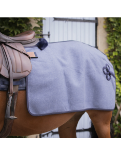 Couvre-Reins Paddock Wooltouch Quarter Bleu chiné 2