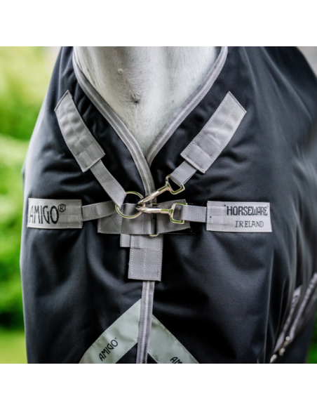 Couverture Horseware Amigo Bravo 12 plus 400grs noir/gris