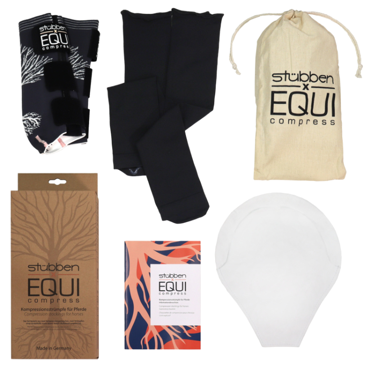Guêtres Et Chaussettes De Compression Stubben Equi Compress Postérieur Noir