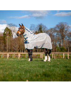 Chemise anti-mouches Horseware Amigo Bug Rug XL Disc gris jaune bleu