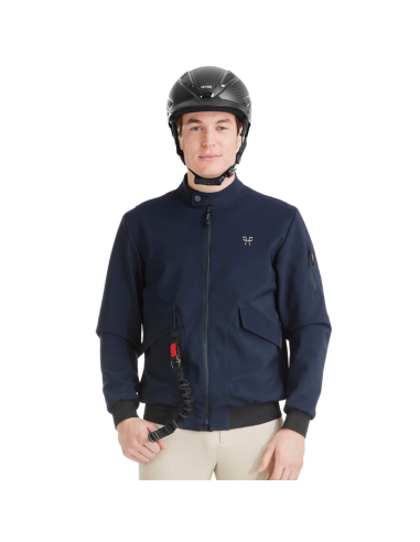 Horse Pilot Teddy Men Airbag Jacket Navy