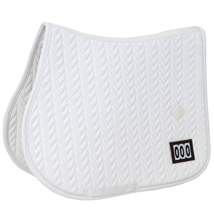 Kentucky Saddle Pad Fishbone Competition 2 Numbers Jumping White