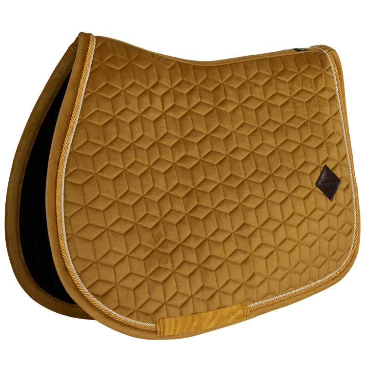 Tapis De Selle Kentucky Velvet Jumping Poney Moutarde