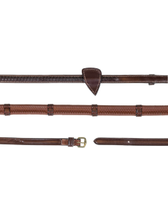 Dy'on 1/2 Rubber Reins With 7 Leather Loops And Plaited Finish Black 2