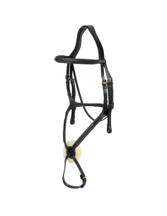 Bridon Dy'on Muserolle Croisée Tressée Noir