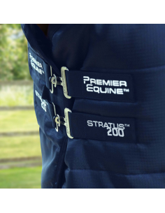 Couverture D'écurie Premier Equine Stratus 200g Avec Couvre Cou Marine 2
