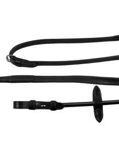 Premier Equine Finetti Rolled Leather Reins Black