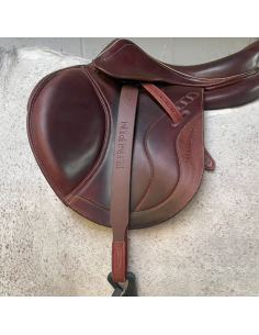 Etrivières Jump'In Cuir et Biothane NOISETTE