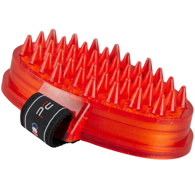 Étrille Premier Equine Avec Éponge Rouge/noir