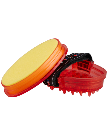 Étrille Premier Equine Avec Éponge Rouge/noir