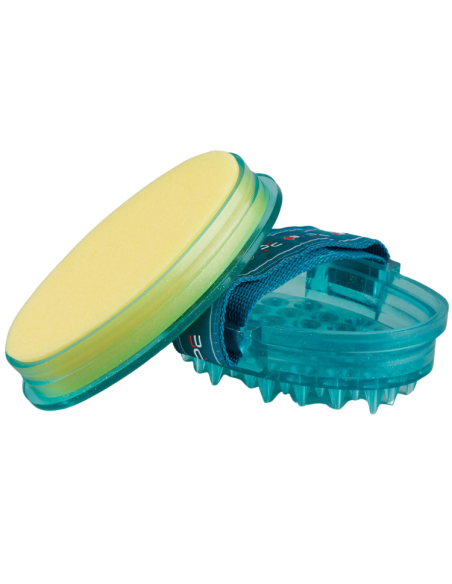 Étrille Premier Equine Avec Éponge Bleu/peacock