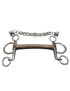 Mors Pelham Jump'In Petites Branches Droit Cuir Rond