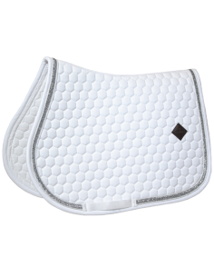 Tapis De Selle Kentucky Glitter Band Jumping Blanc/argent