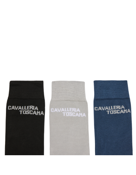 Pack Chaussettes Cavalleria Toscana Jacquard NOIR/GRIS CLAIR/MARINE