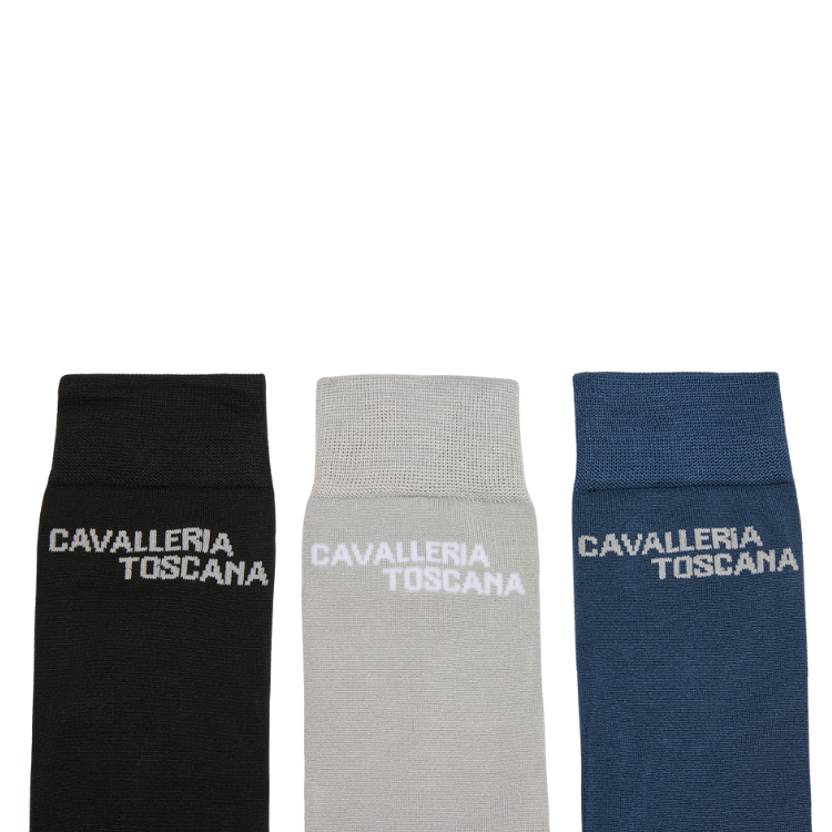 Pack Chaussettes Cavalleria Toscana Jacquard NOIR/GRIS CLAIR/MARINE