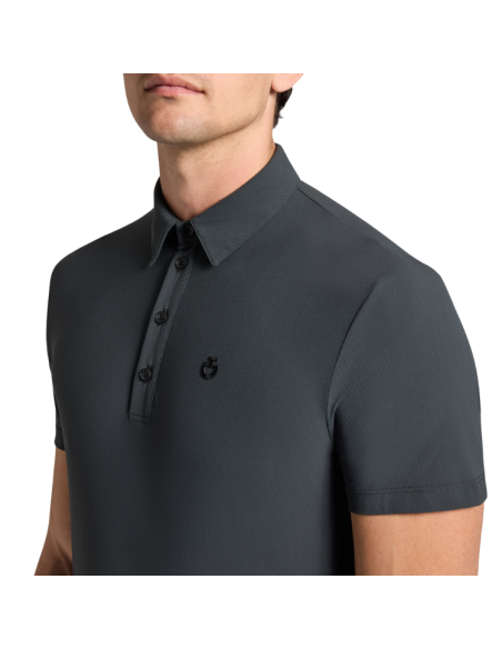 Polo Cavalleria Toscana Print Logo S/S GRIS ANTHRACITE