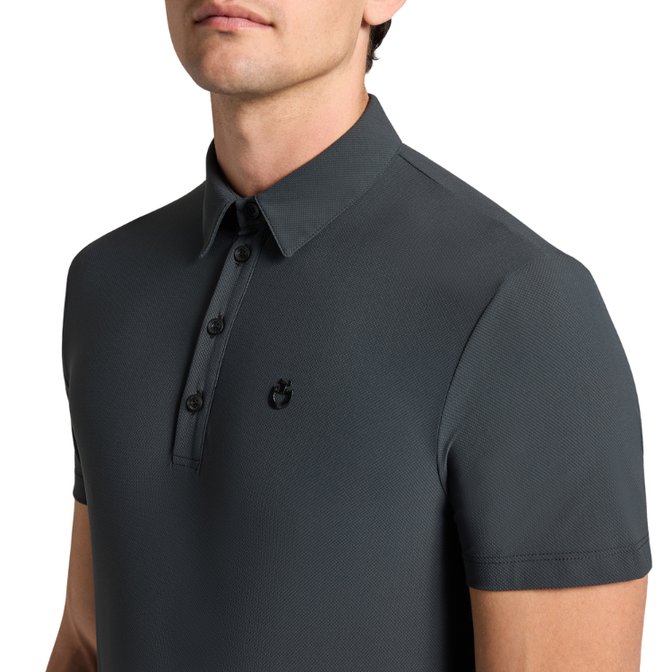 Polo Cavalleria Toscana Print Logo S/S GRIS ANTHRACITE