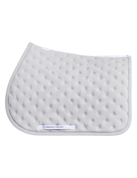 Tapis De Selle Cavalleria Toscana Embroidery Quilted Jumping GRIS CLAIR