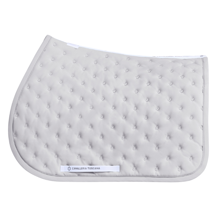 Tapis De Selle Cavalleria Toscana Embroidery Quilted Jumping GRIS CLAIR