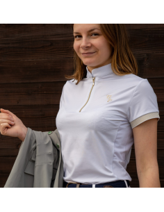 Polo De Concours Flags&Cup Manches Courtes Andria Blanc