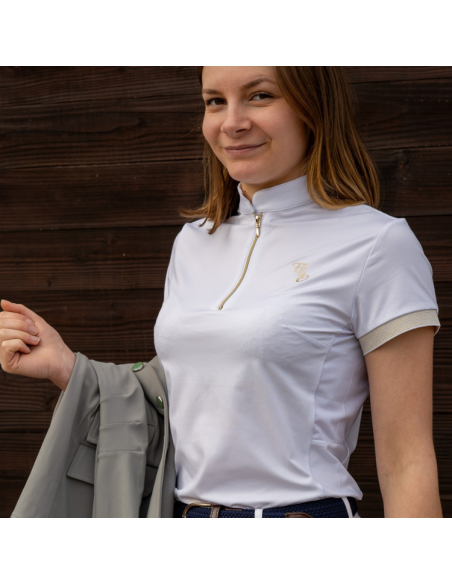 Polo De Concours Flags&Cup Manches Courtes Andria Blanc