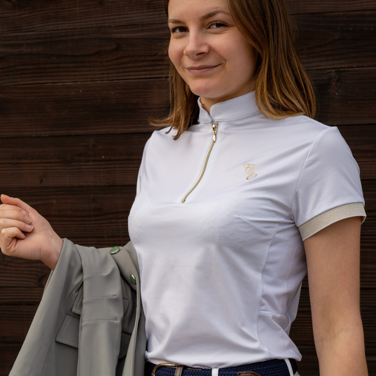 Polo De Concours Flags&Cup Manches Courtes Andria Blanc