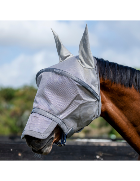 Masque Anti-Mouches Horseware Rambo Plus Flymask Argent/gris/argent