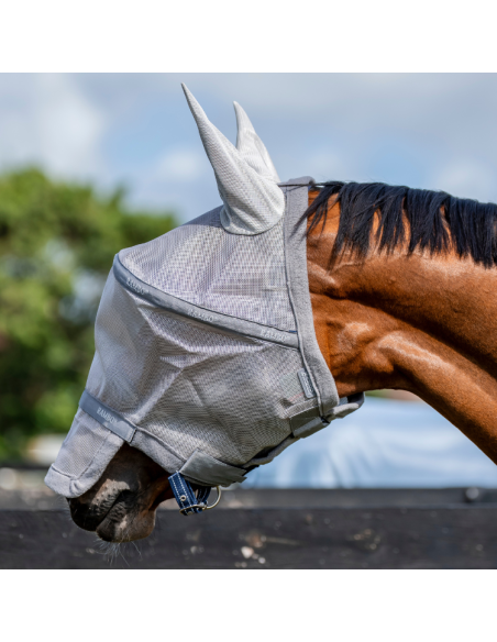 Masque Anti-Mouches Horseware Rambo Plus Flymask Argent/gris/argent