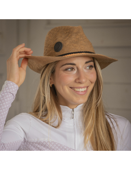 Chapeau Pénélope Rafia Camel