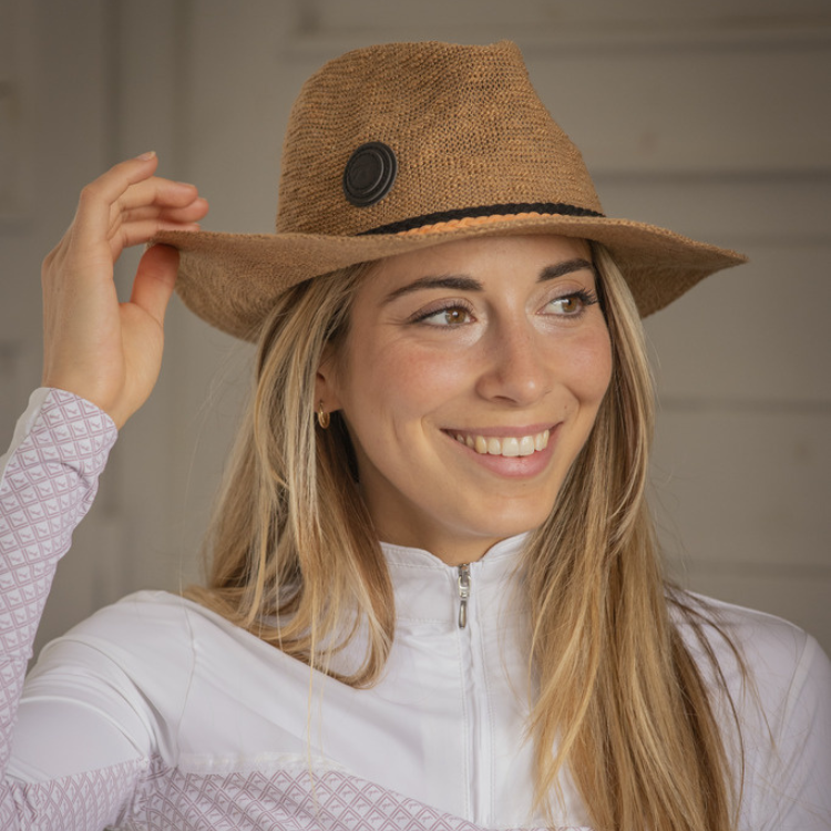 Chapeau Pénélope Rafia Camel