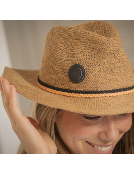 Chapeau Pénélope Rafia Camel