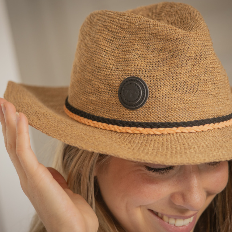 Chapeau Pénélope Rafia Camel