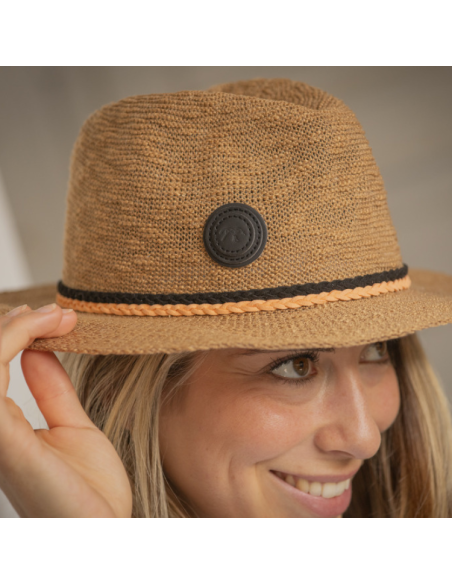 Chapeau Pénélope Rafia Camel
