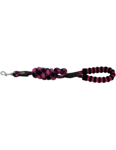 Laisse Pour Chien Equithème Avec Poignée Haspen Noir/framboise