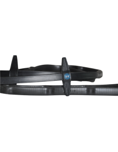 Rênes Caoutchouc TdeT Micro Picots À Arrêtoirs Noir