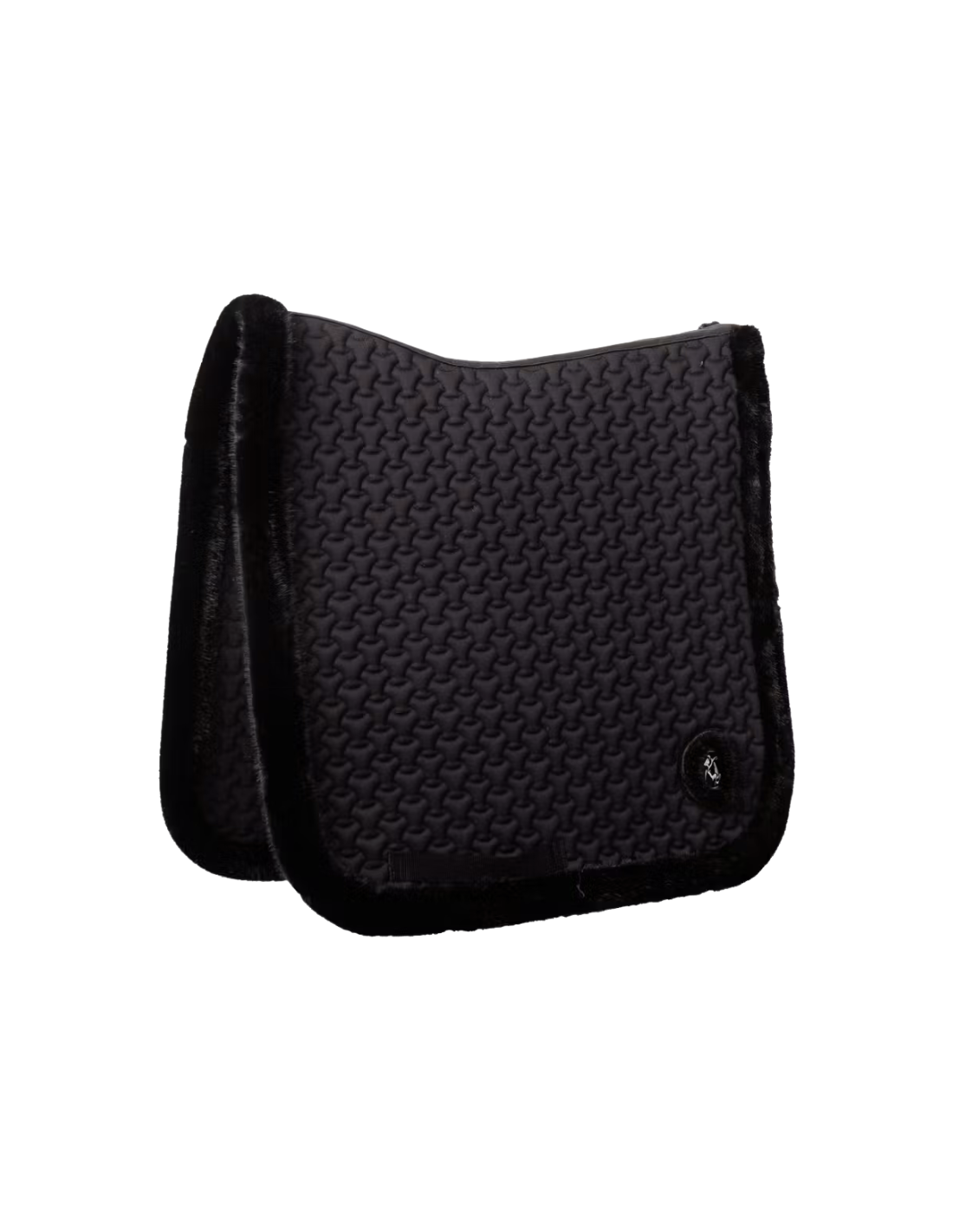 Coussin De Selle Kerbl Fausse Fourrure Poney | Noir | Rembourrage Coton | Avec Sangles