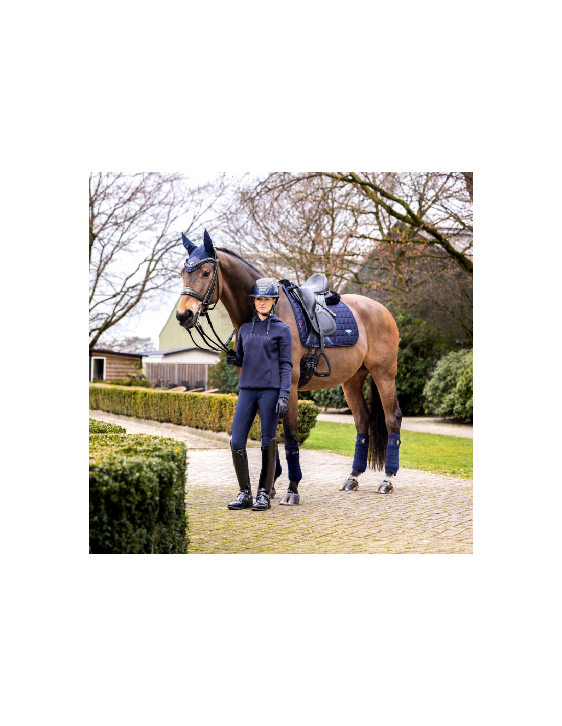 Tapis de selle Square mixte Loire Classic Blanc Tapis de selle