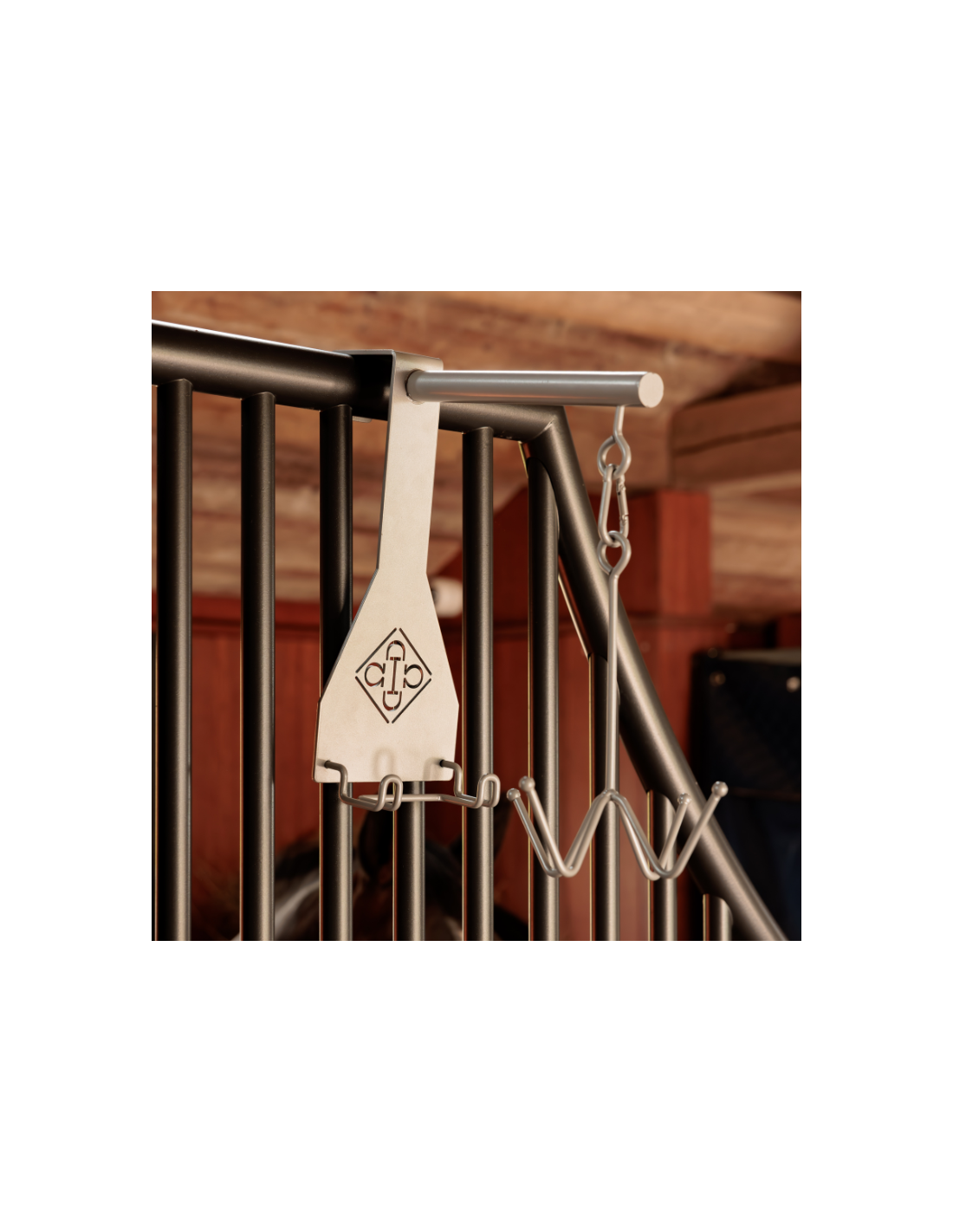Porte-bride avec 4 crochets noir acier vidaXL