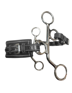 Hackamore Jump'In Nez Rectangle Cuir Petites Branches Noir