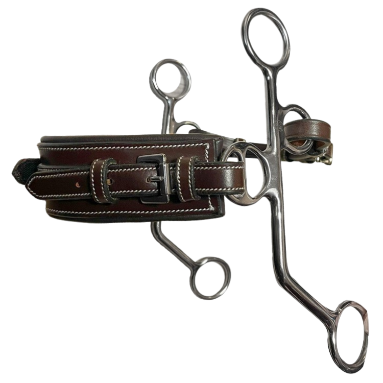 Hackamore Jump'In Nez Rectangle Cuir Branches Longues Havane