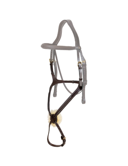 Muserolle Croisée Dy'on Tressée Brun