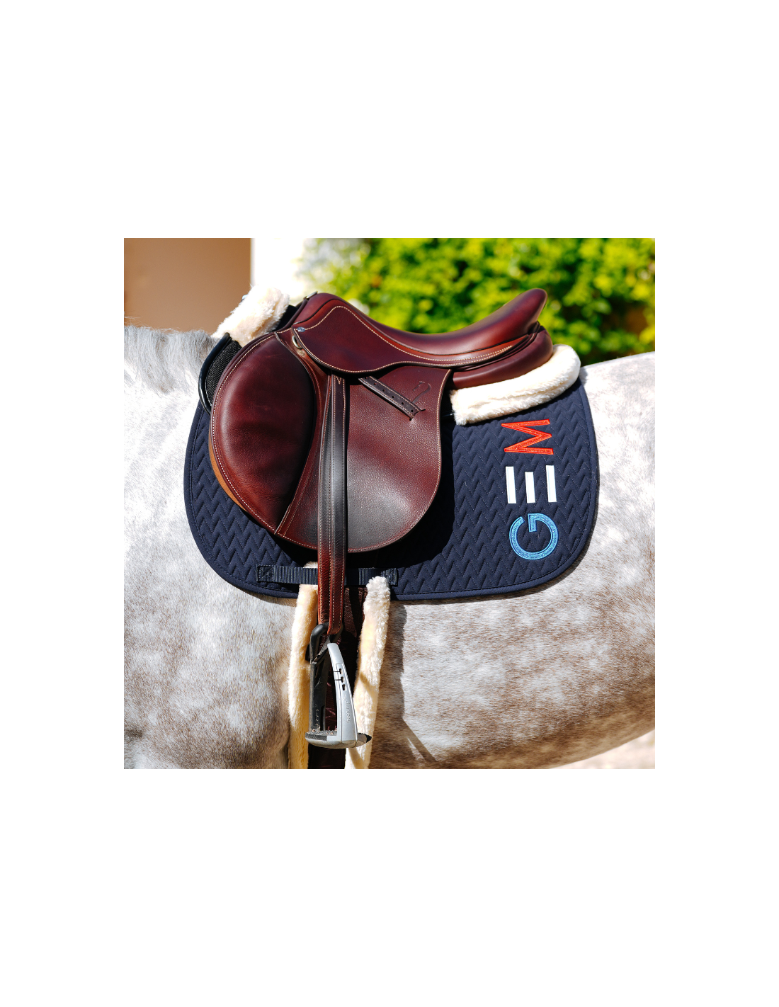 Tapis De Selle Cheval Absorption Chocs PU Rouge - Épaissi Antidérapant Pour Équitation Western