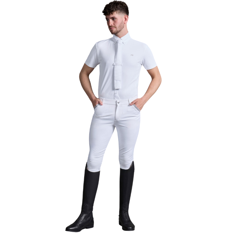 Pantalon Premier Equine Grip Genoux Barusso Marine Blanc