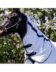 Chemise D'écurie Premier Equine Cotone Blanc/marine 2