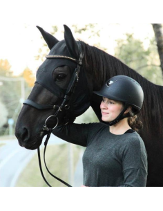 Masque Fenwick En Titane Liquide À Velcros Avec Oreilles Noir
